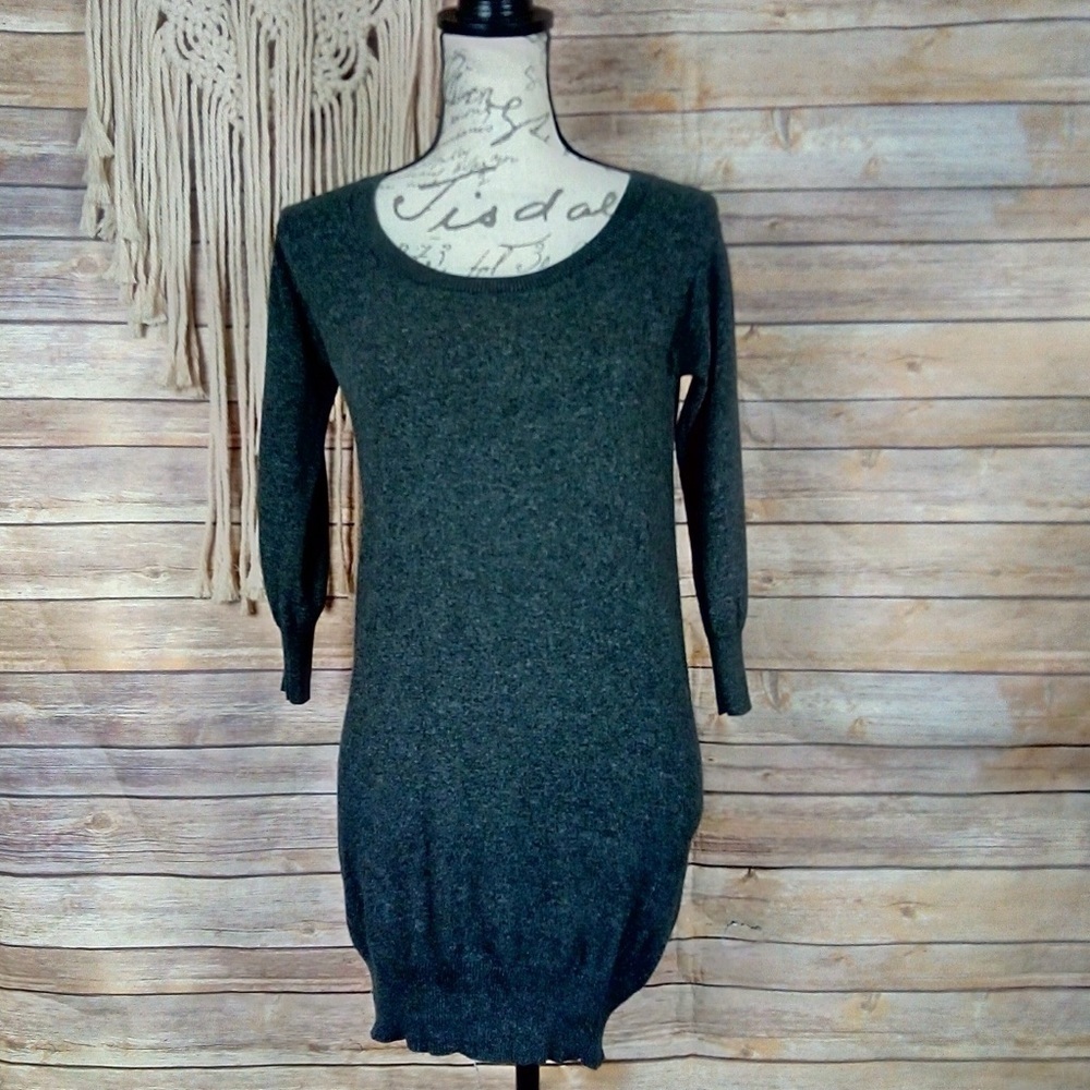 Uo | Sparkle & Fade Grey Slashed V-Back Sweater - image 2